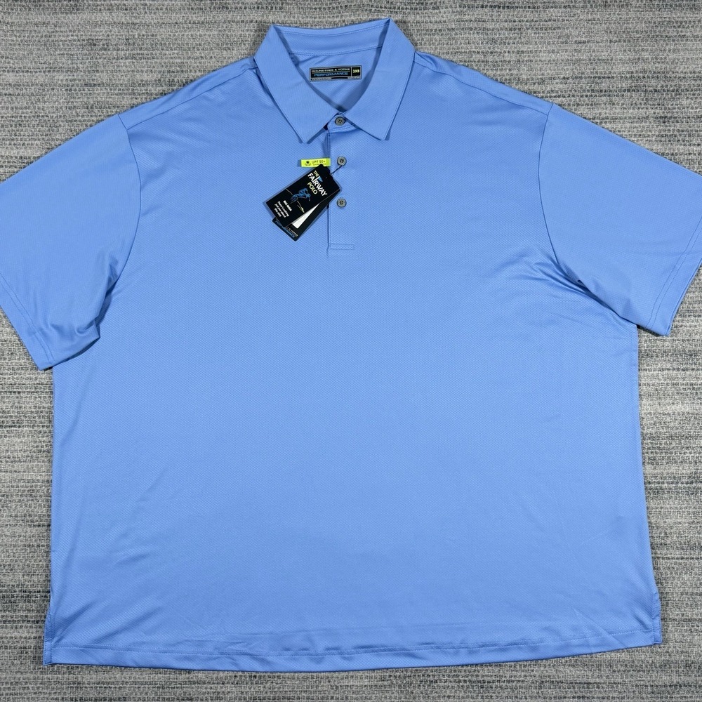 Roundtree & Yorke Men's Size 3XB Blue‎ Performance Fairway Polo Shirt